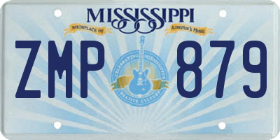 MS license plate ZMP879