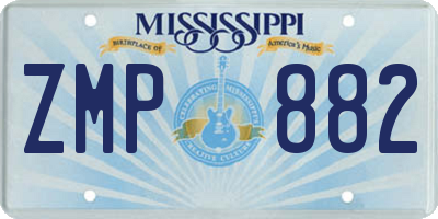 MS license plate ZMP882