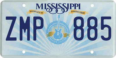 MS license plate ZMP885