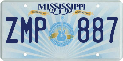 MS license plate ZMP887