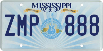MS license plate ZMP888