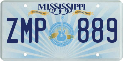 MS license plate ZMP889