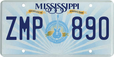 MS license plate ZMP890
