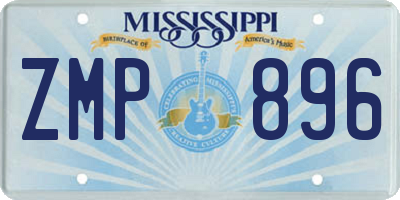 MS license plate ZMP896