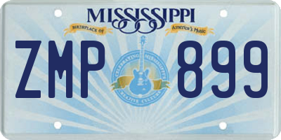 MS license plate ZMP899