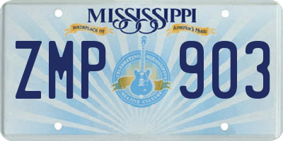 MS license plate ZMP903