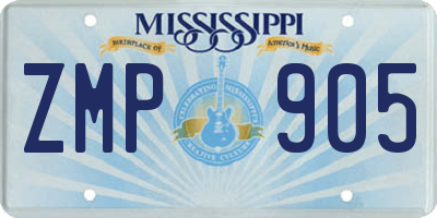 MS license plate ZMP905