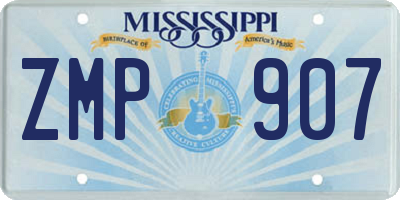 MS license plate ZMP907
