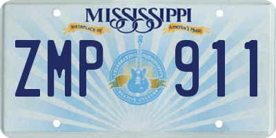 MS license plate ZMP911