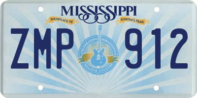 MS license plate ZMP912