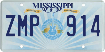 MS license plate ZMP914