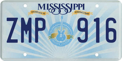 MS license plate ZMP916