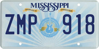 MS license plate ZMP918