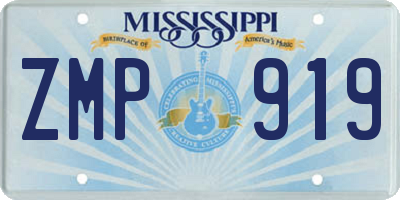 MS license plate ZMP919