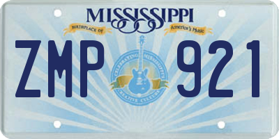 MS license plate ZMP921