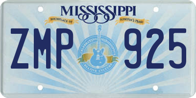 MS license plate ZMP925
