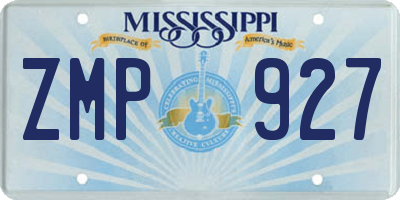 MS license plate ZMP927