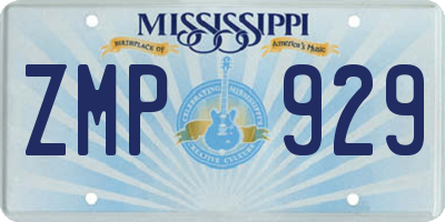 MS license plate ZMP929