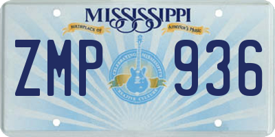 MS license plate ZMP936