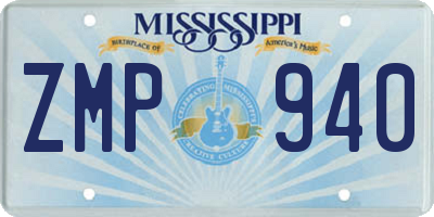 MS license plate ZMP940