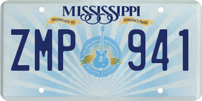 MS license plate ZMP941
