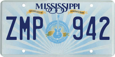 MS license plate ZMP942