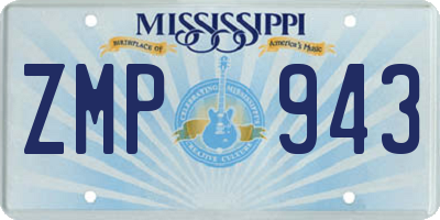 MS license plate ZMP943