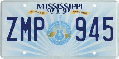MS license plate ZMP945