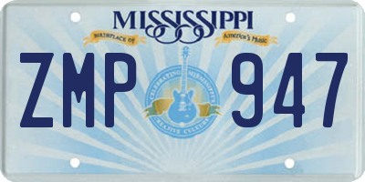 MS license plate ZMP947