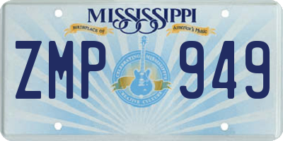MS license plate ZMP949