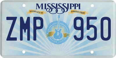MS license plate ZMP950