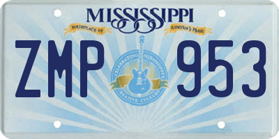 MS license plate ZMP953
