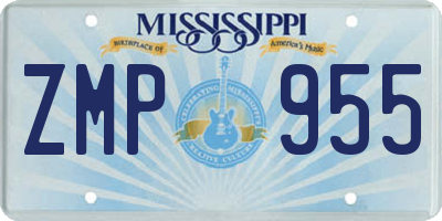 MS license plate ZMP955