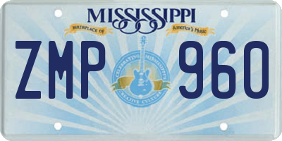 MS license plate ZMP960