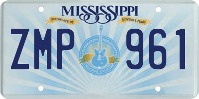 MS license plate ZMP961