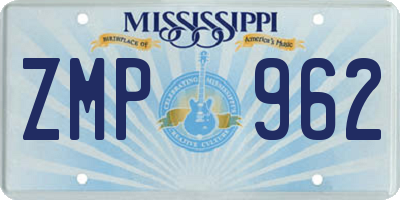 MS license plate ZMP962