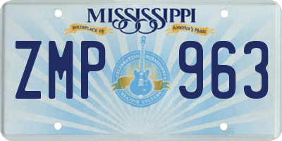MS license plate ZMP963