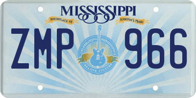 MS license plate ZMP966
