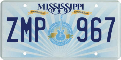 MS license plate ZMP967
