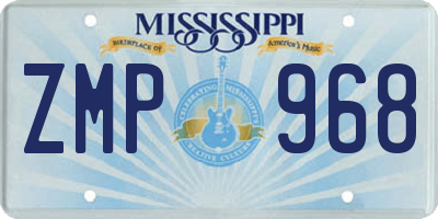 MS license plate ZMP968
