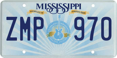 MS license plate ZMP970