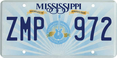 MS license plate ZMP972