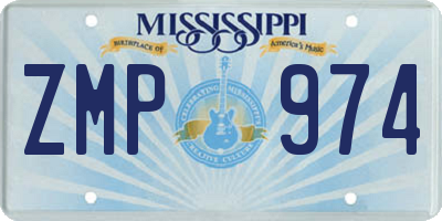 MS license plate ZMP974