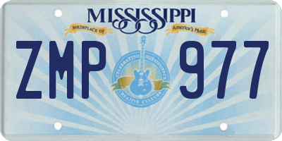 MS license plate ZMP977