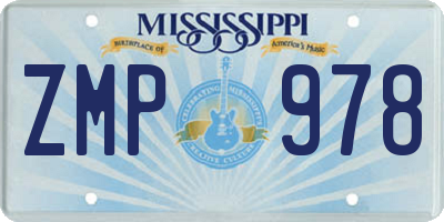 MS license plate ZMP978