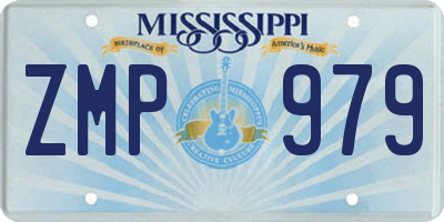 MS license plate ZMP979