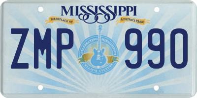 MS license plate ZMP990