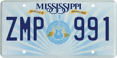 MS license plate ZMP991