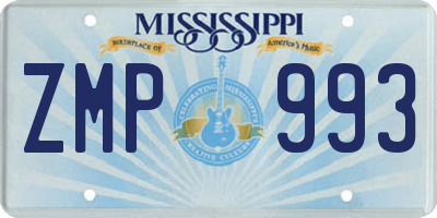 MS license plate ZMP993