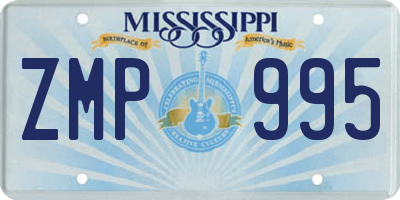 MS license plate ZMP995